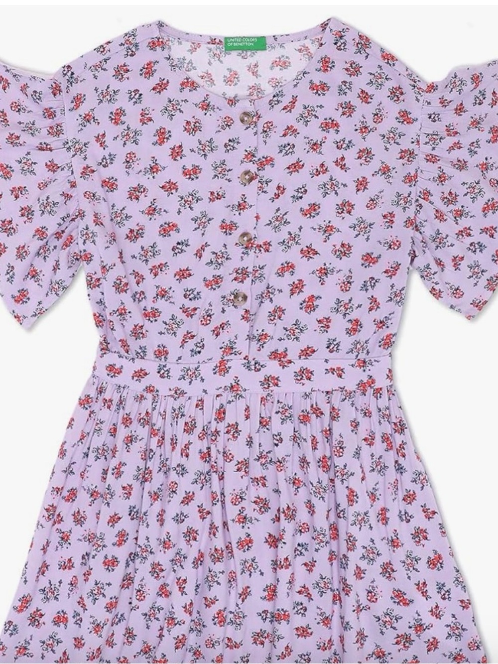 United Colors Of Benetton Lavender Floral Button-Front Dress